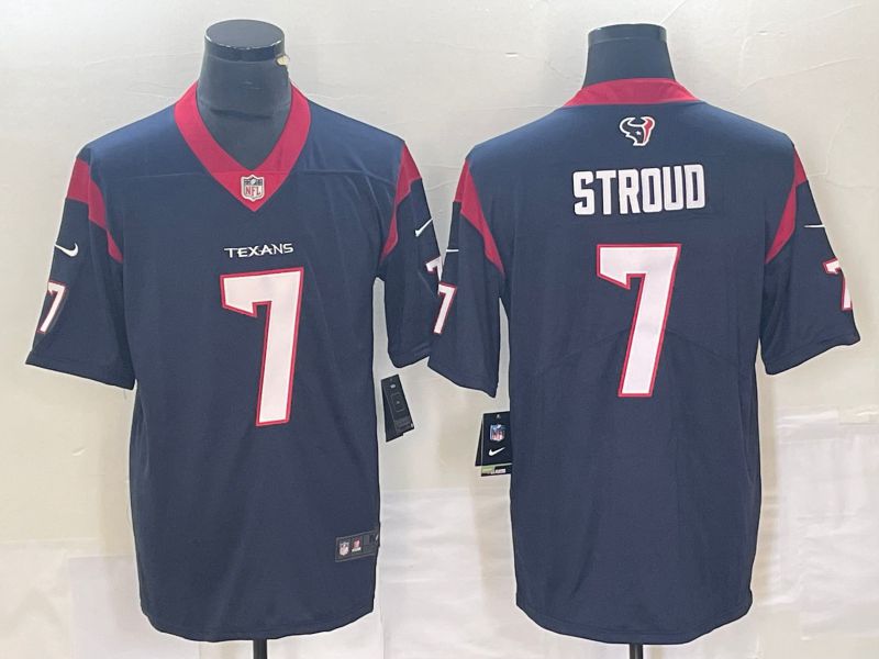 Men Houston Texans #7 Stroud Blue 2023 Nike Vapor Limited NFL Jersey style 1->women nfl jersey->Women Jersey